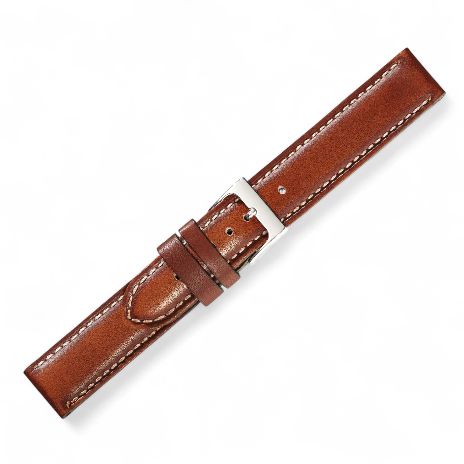 Schmidt Rustico Crema Uhrenarmband aus beigem Leder für Herren und Damen, 18mm breit, 3mm dick