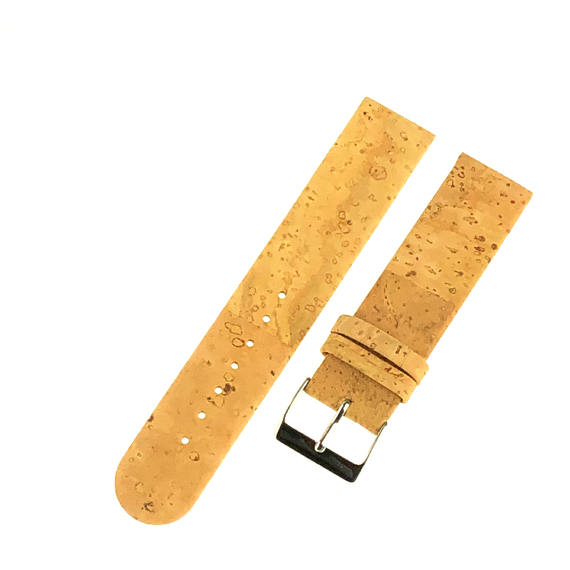 Schmidt Kork-Vegan Uhrenarmband, Unisex, Braun, 18mm Anstoß/Schließe, 2mm Dick