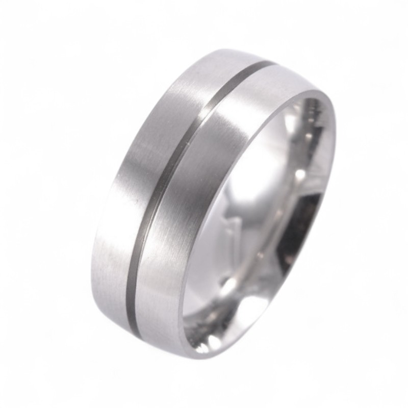 Ernstes Design Damen Ring aus Edelstahl in Silber, Größe 54