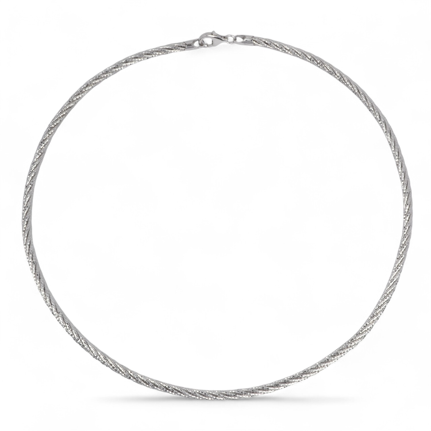 Schmidt Halsreif für Damen aus 925 Silber, 4mm, 45cm lange Kette in Silberfarben