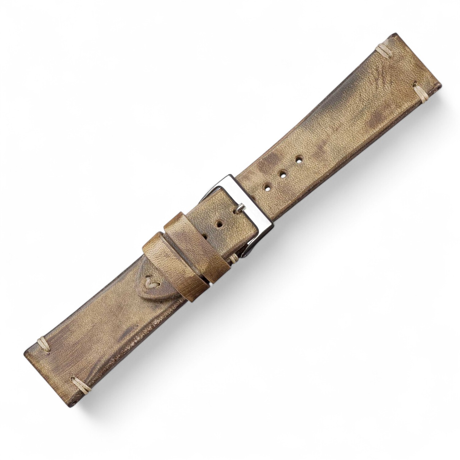 Vintage Passion Kupfer Leder Uhrenarmband für Herren und Damen, braun, 20mm, 4mm dick, Schmidt