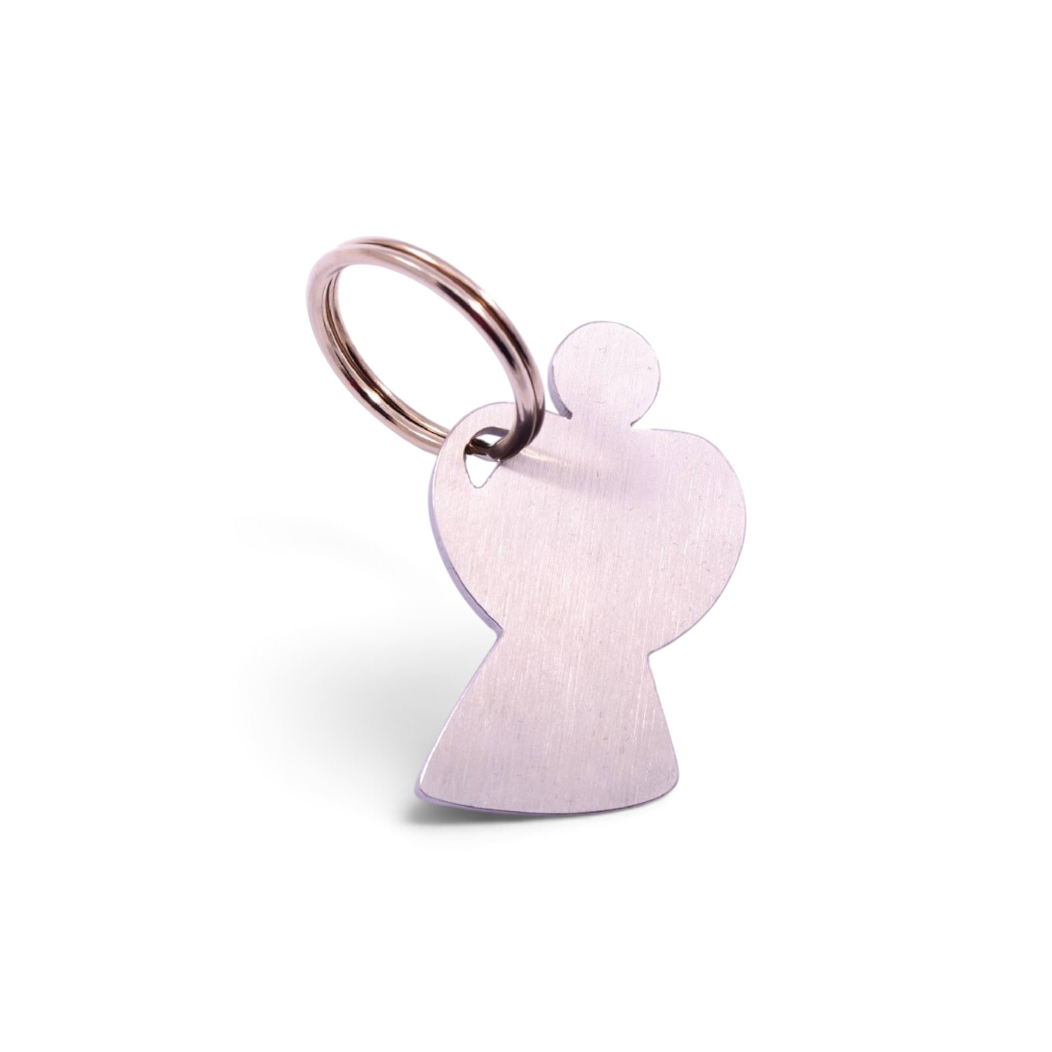 Schmidt Schlüsselanhänger Engel aus Edelstahl matt, silberfarben, ca. 48x30 mm, für Damen und Herren