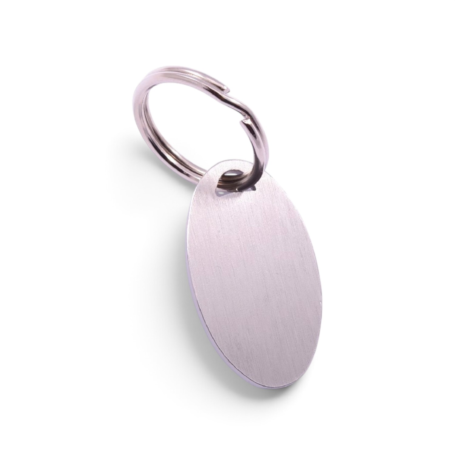 Schmidt Schlüsselanhänger Oval Edelstahl matt silberfarben – ca. 3 mm stark, zum Gravieren