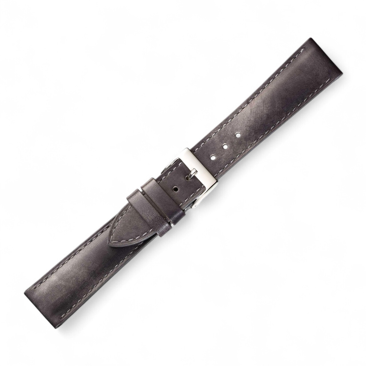 Schmidt Band Florenz grau aus weichem Rindleder, 20mm, gepolstert, für Herren und Damen, Uhrenarmband