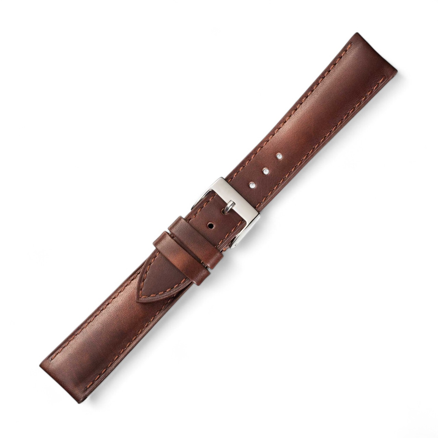 Schmidt Uhrenarmband Florenz aus weichem braunem Rindleder, 20mm, gepolstert, für Herren und Damen