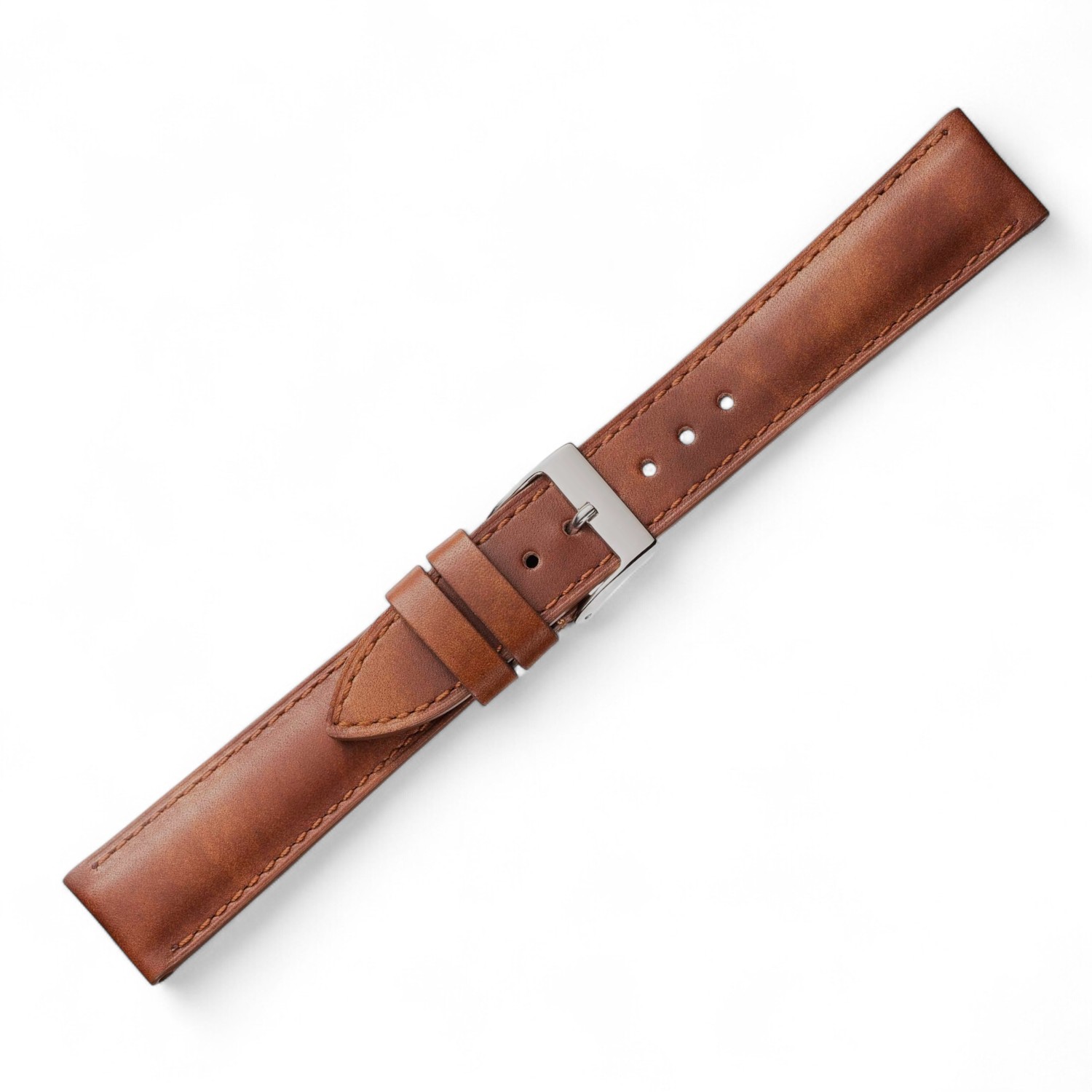 Schmidt Band Florenz crema aus weichem Rindleder, braun, 20mm für Herren und Damen, leicht gepolstert