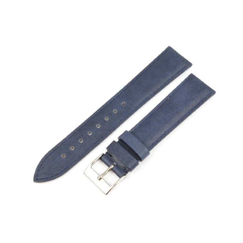 Schmidt Uhrenarmband Florenz, Leder, blau, 18mm Anstoßbreite, für Damen und Herren