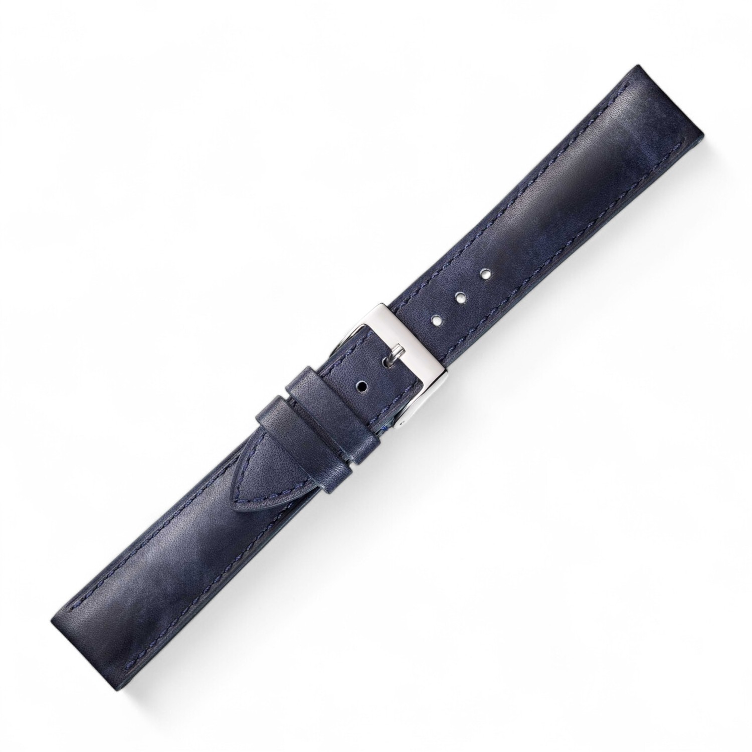 Schmidt Uhrenarmband Florenz blau aus weichem Rindleder, 20mm, gepolstert, für Herren und Damen