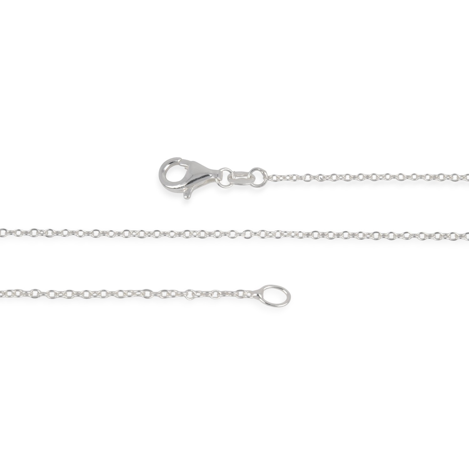 Schmidt Kette Anker rund 925 Silber 1,1mm stark mit Federring für Herren und Damen, 45cm lang, silberfarben