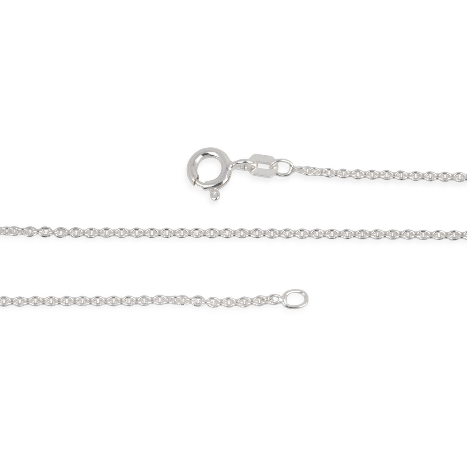 Schmidt Damen Kette Anker rund 925 Silber 1,5 mm stark mit Federring, 40 cm, silberfarben