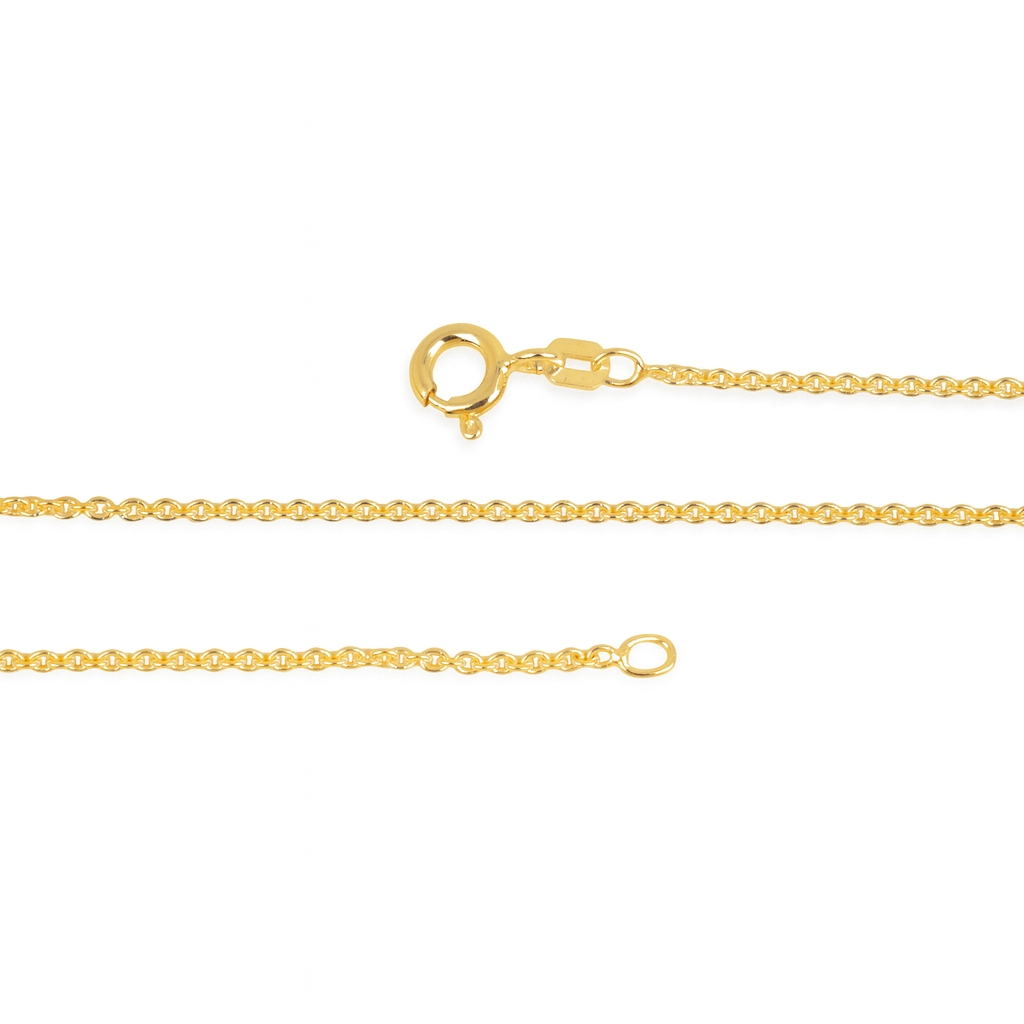 Schmidt Damen Kette Rundanker 42cm aus 925 Silber vergoldet, goldfarben, Ø 1,5mm