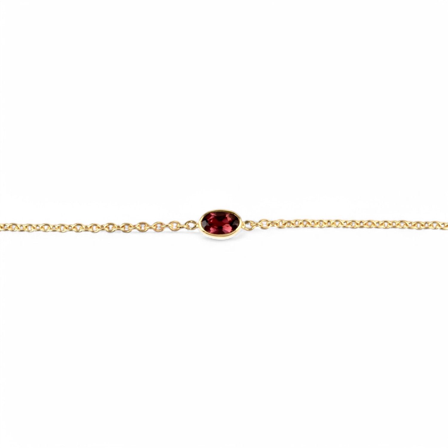 Schmidt Damen Armband aus 585 Gold mit rosa Turmalin, 4mm, 17,5+1cm Armschmuck, goldfarben