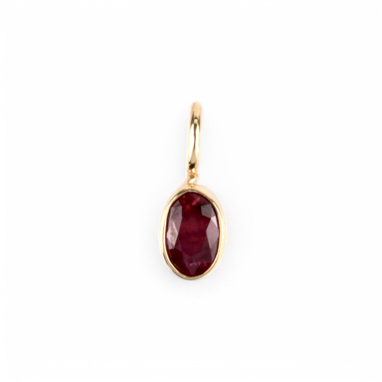 Schmidt Damen Anhänger aus 585 Gold mit rotem Rubin, 4,7x6,6mm, eleganter Schmuck für besondere Anlässe