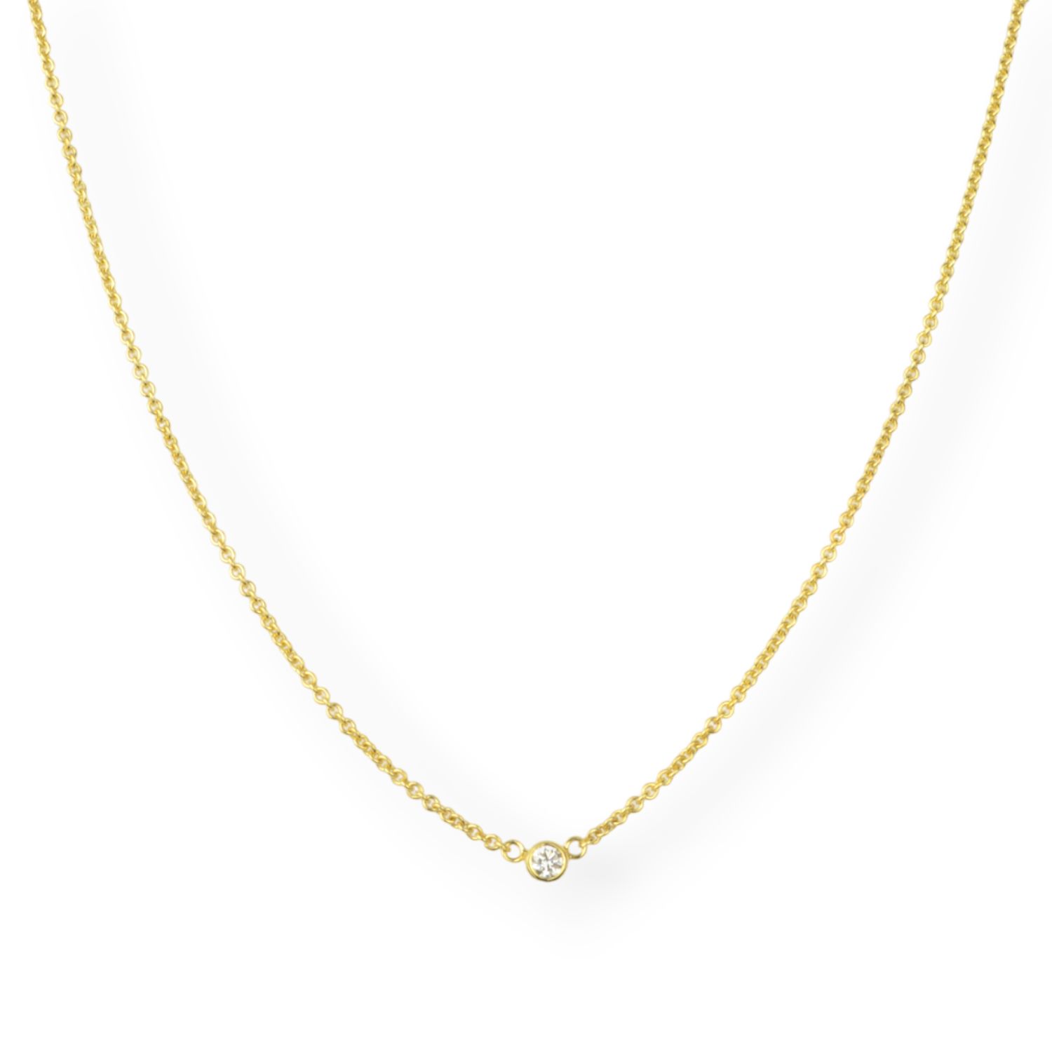 Schmidt Damen Kette aus 585 Gelbgold mit 0,09 ct Brillant, 43/45 cm, edel und zeitlos