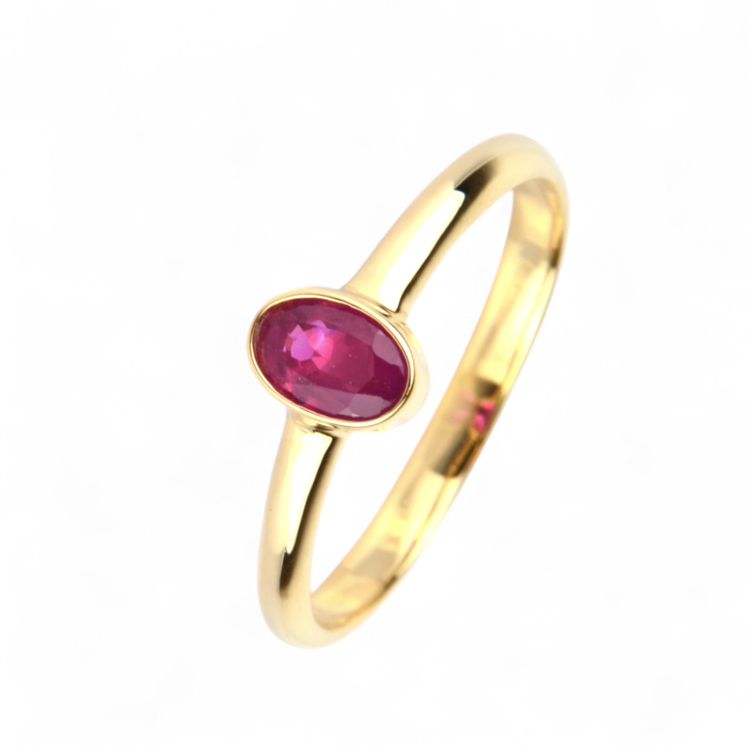 Schmidt Damenring mit Rubin 585 Goldfarben 6x4mm, Größe 56, eleganter Schmuck für besondere Anlässe