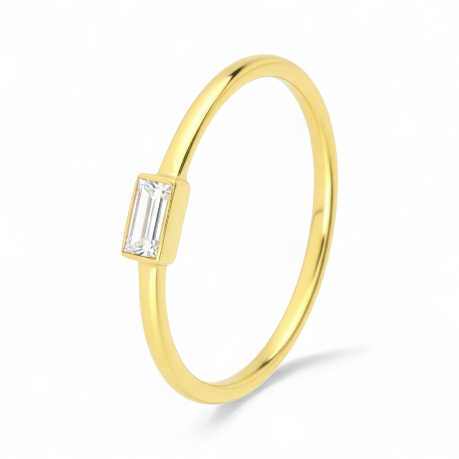 Schmidt Damenring aus 585 Gelbgold mit Baguette-Diamant 0,09 ct - Verlobungsring in Goldfarben