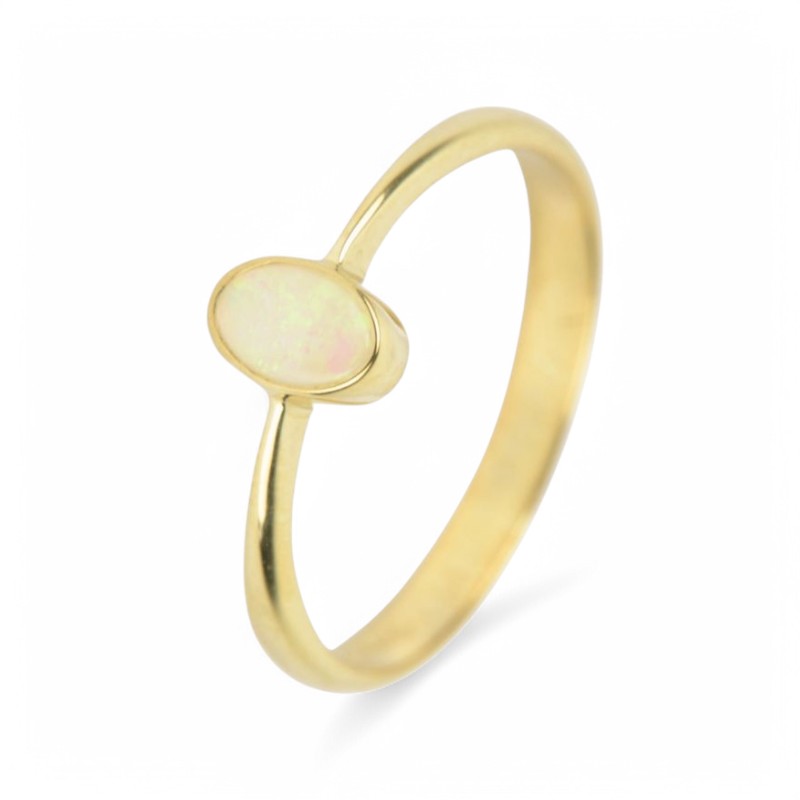 Schmidt Damenring aus 585 Gold mit Opal, goldfarben, Größe 55, Fassung ca. 5x7mm