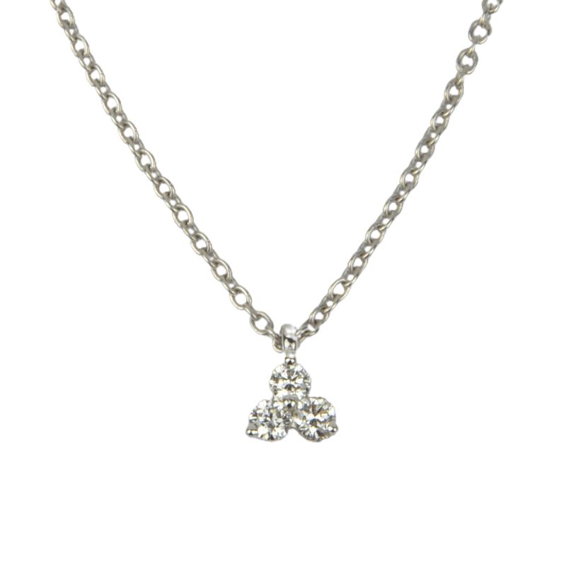 Schmidt Damen Kette mit Anhänger aus 750 Weißgold, 3 Brillanten, 40/43 cm, silberfarben, elegant und zeitlos