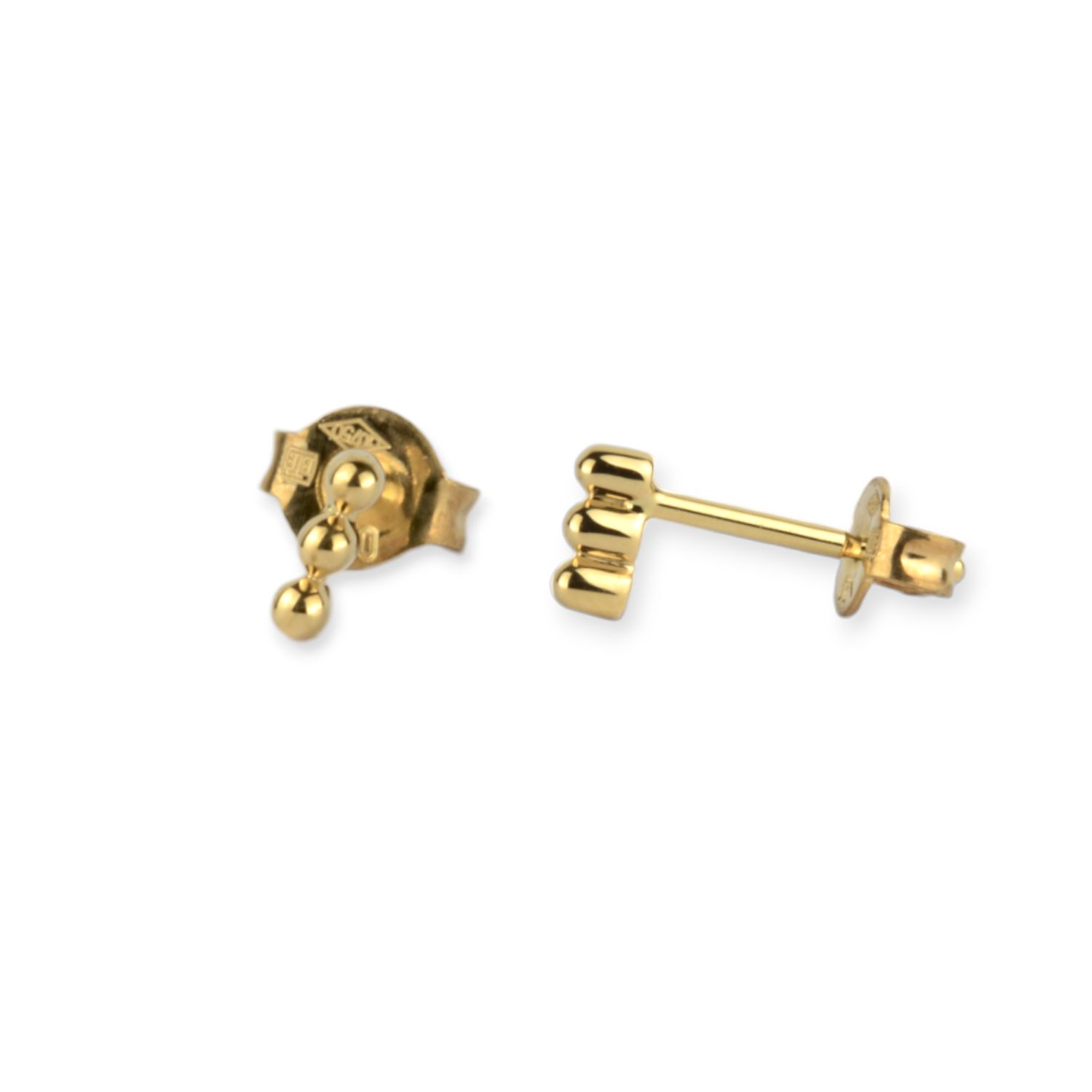 Schmidt Ohrstecker 750er Gold Damen mit Kugelreihe, 1,5*5mm, eleganter Ohrschmuck in goldfarben