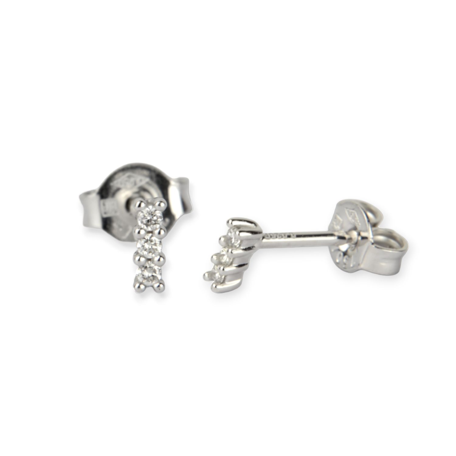 Schmidt Ohrstecker aus 750 Weißgold mit 6 Brillanten 0,05ct für Damen, silberfarben, elegant und zeitlos