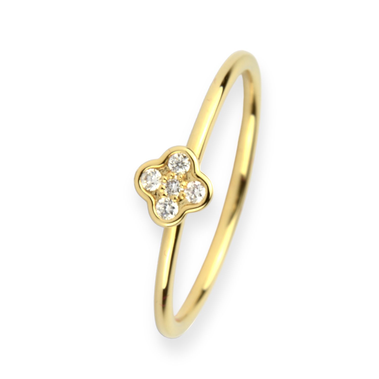 Schmidt Verlobungsring für Damen, 750 Gold, 5 Brillanten 0.07ct, Größe 54