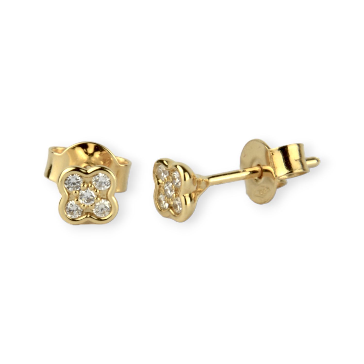 Schmidt Ohrstecker Damen aus 750 Gold mit 10 Brillanten 0,13ct in Top Wesselton, ca. 4,7mm