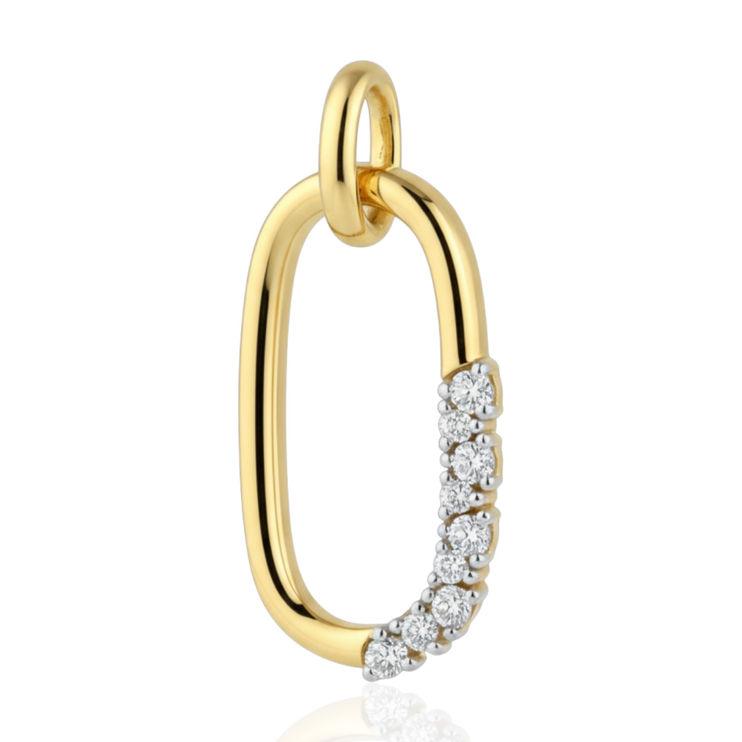 Schmidt Damen Anhänger Oval aus 750 Gold mit 9 Brillanten 0,17ct in Top Wesselton, ohne Kette