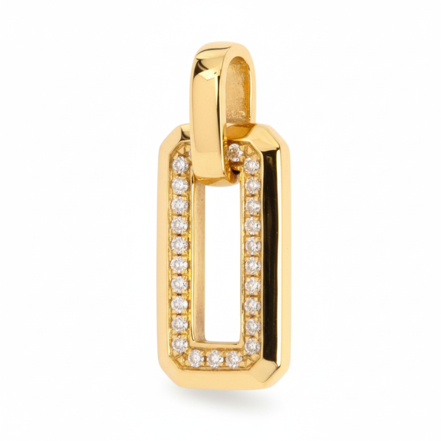 Schmidt Damen Anhänger mit 25 Brillanten in 750 Gold, Wesselton-Weiß, 19,4x8,2mm, elegant und zeitlos