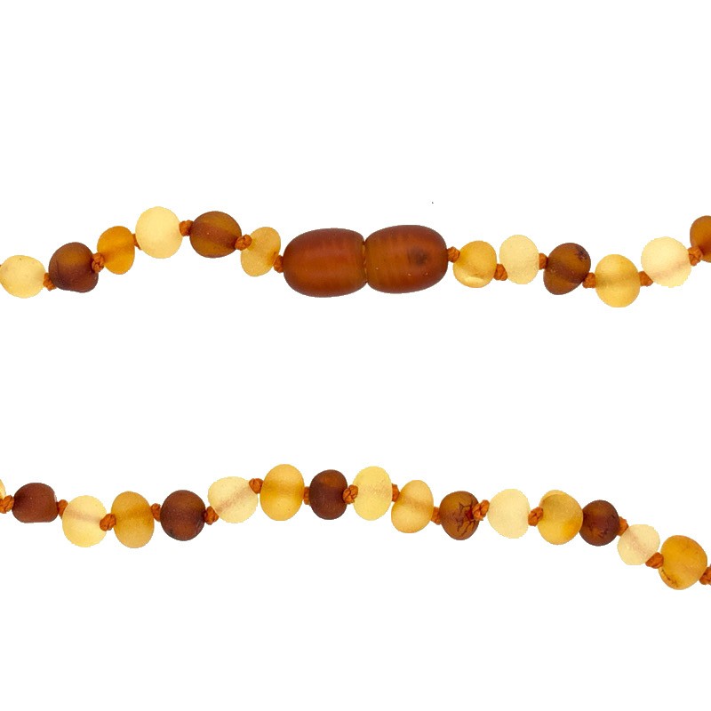 Schmidt Baby Kette aus mattem Bernstein für Kinder, 32 cm lang, braun, Ø 5 mm, idealer Schmuck für kleine
