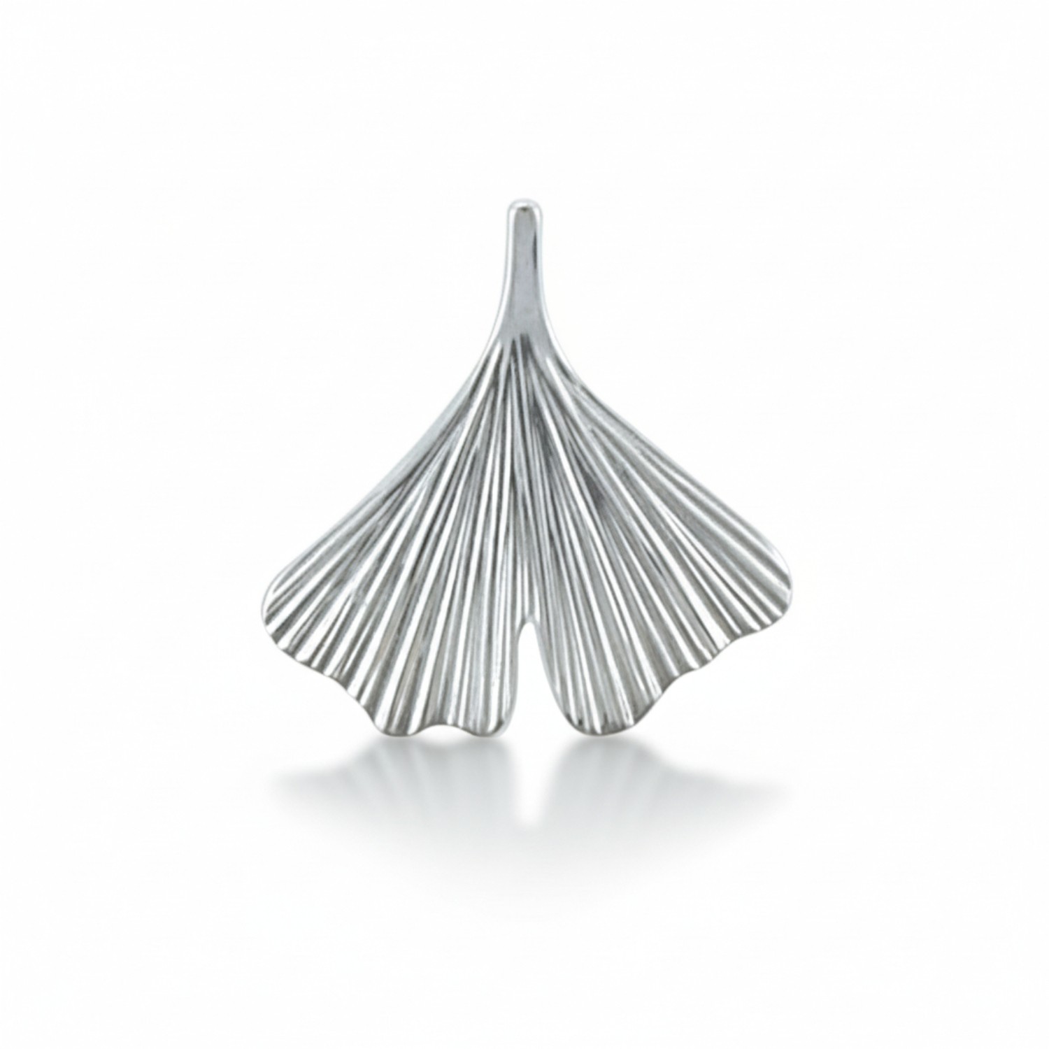 Schmidt Ginkgoblatt Anhänger aus 925 Silber für Damen, silberfarben, 19,4x20mm