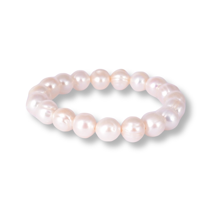 Schmidt Perlenarmband für Damen, Süßwasser Zuchtperle, weiß, 19 cm