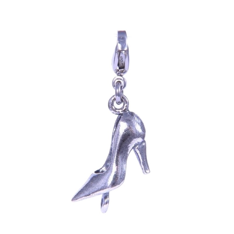 Charlotte 925 Silber Pumps Anhänger mit Stahlkarabiner für Damen, silber