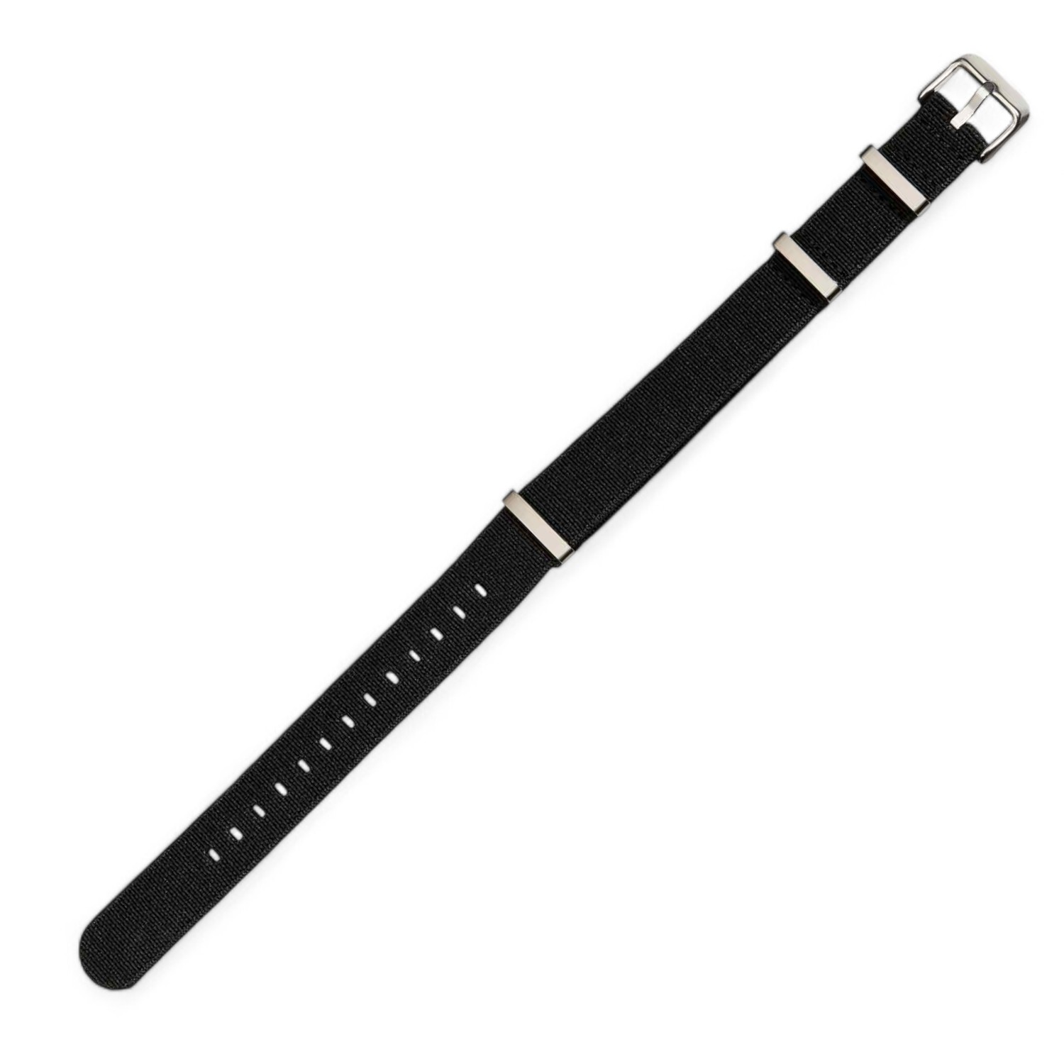 Schmidt Outdoor Black Uhrenarmband, Unisex, Schwarz-Silber, 22mm Breite
