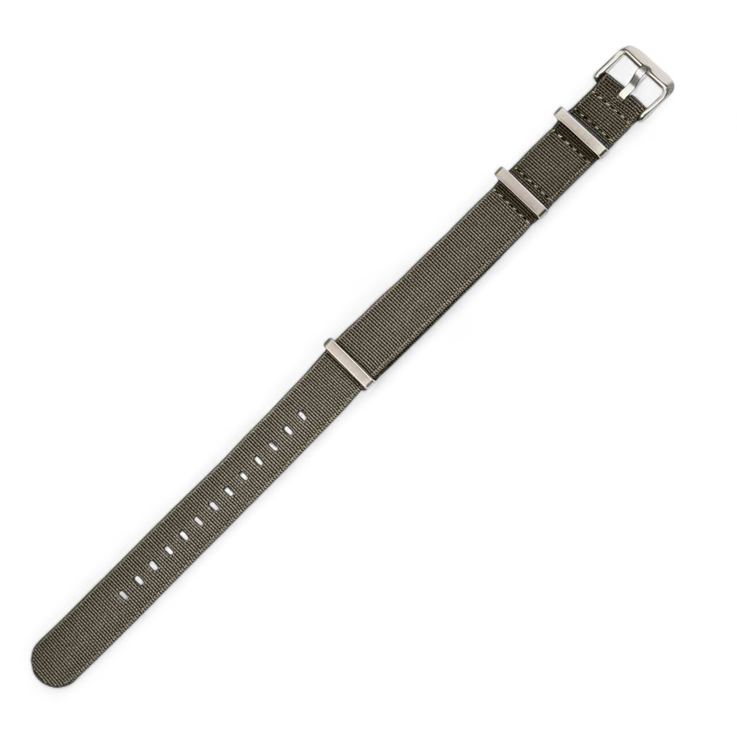 Schmidt Outdoor Olive Uhrenarmband 18mm für Damen, Herren & Kinder in Grün mit silberner Schließe