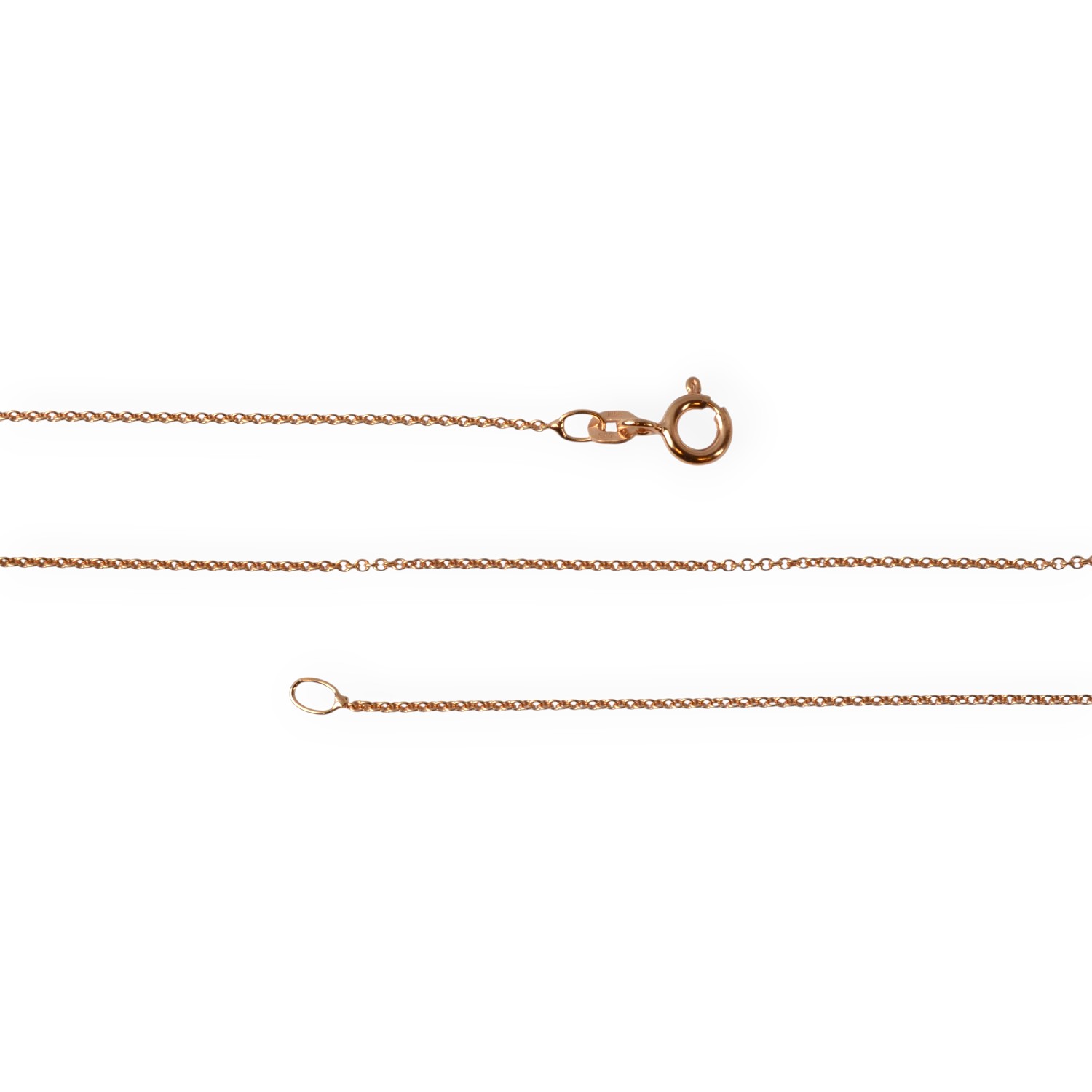 Schmidt Halskette Anker rund aus 585 Rotgold für Damen, 45 cm lang, roségoldfarben, Ø 1,1 mm