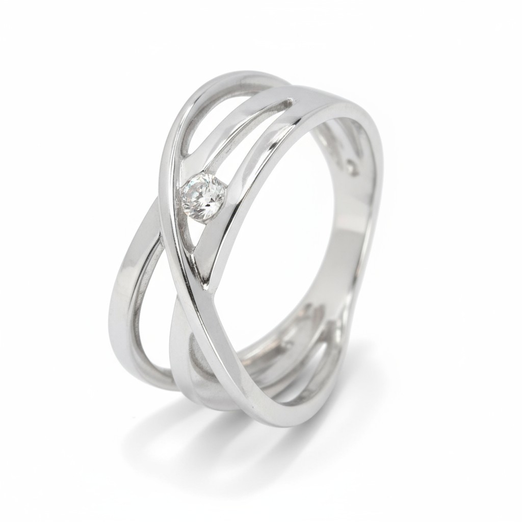 Schmidt Damenring aus 333 Weißgold mit Zirkonia, ca. 10mm breit, Ringgröße 56, silberfarben