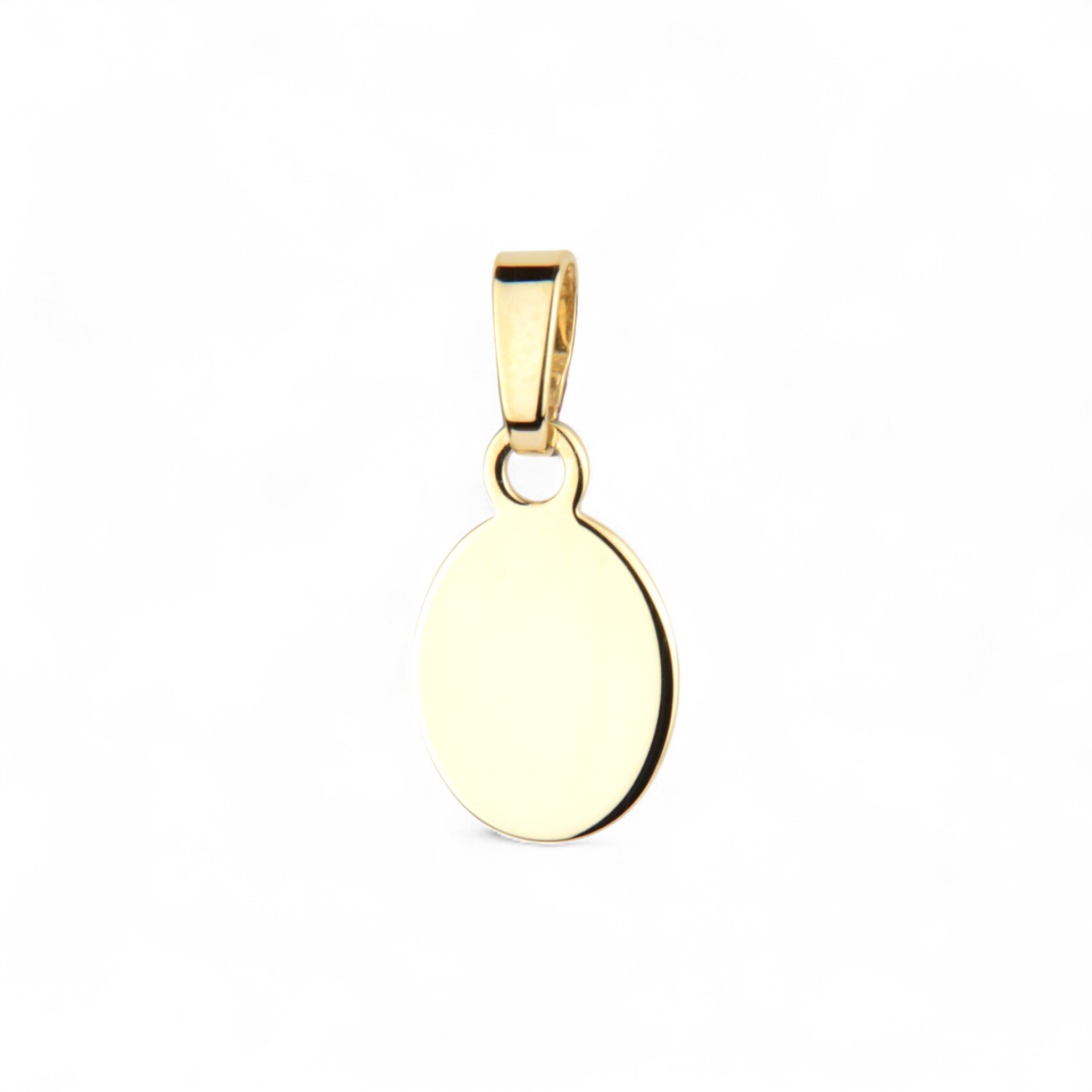 Schmidt ovaler gravierbarer Anhänger aus 333 Gold für Damen und Kinder, 10x8mm, goldfarben