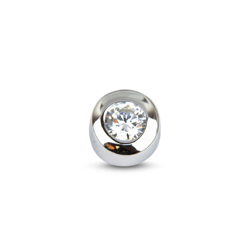 Schmidt Damen Anhänger rund aus 925 Silber mit Zirkonia, Ø 7mm, silberfarben, ideal für Ketten