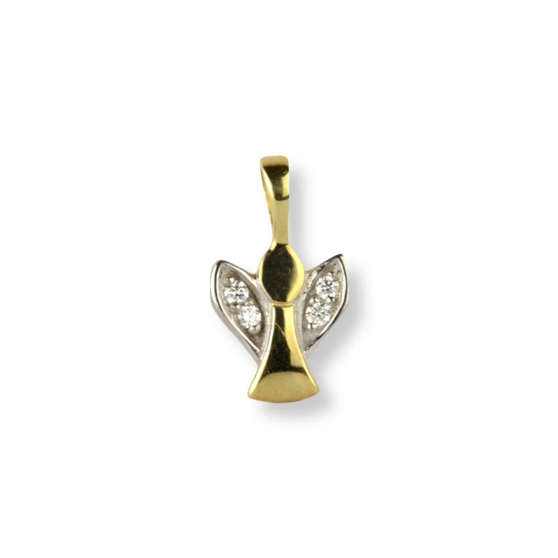 Schmidt Engelanhänger Damen aus 585 Gold mit 4 Brillanten H-SI 0,030ct, goldfarben, 12,7x7,5mm