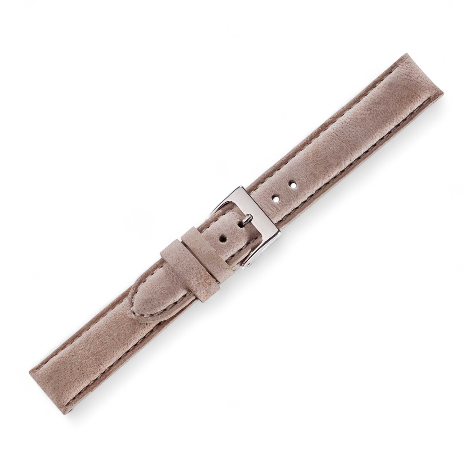 Schmidt Mailand Crema Uhrenarmband aus beigem Leder für Herren und Damen, 20mm breit, 4mm dick