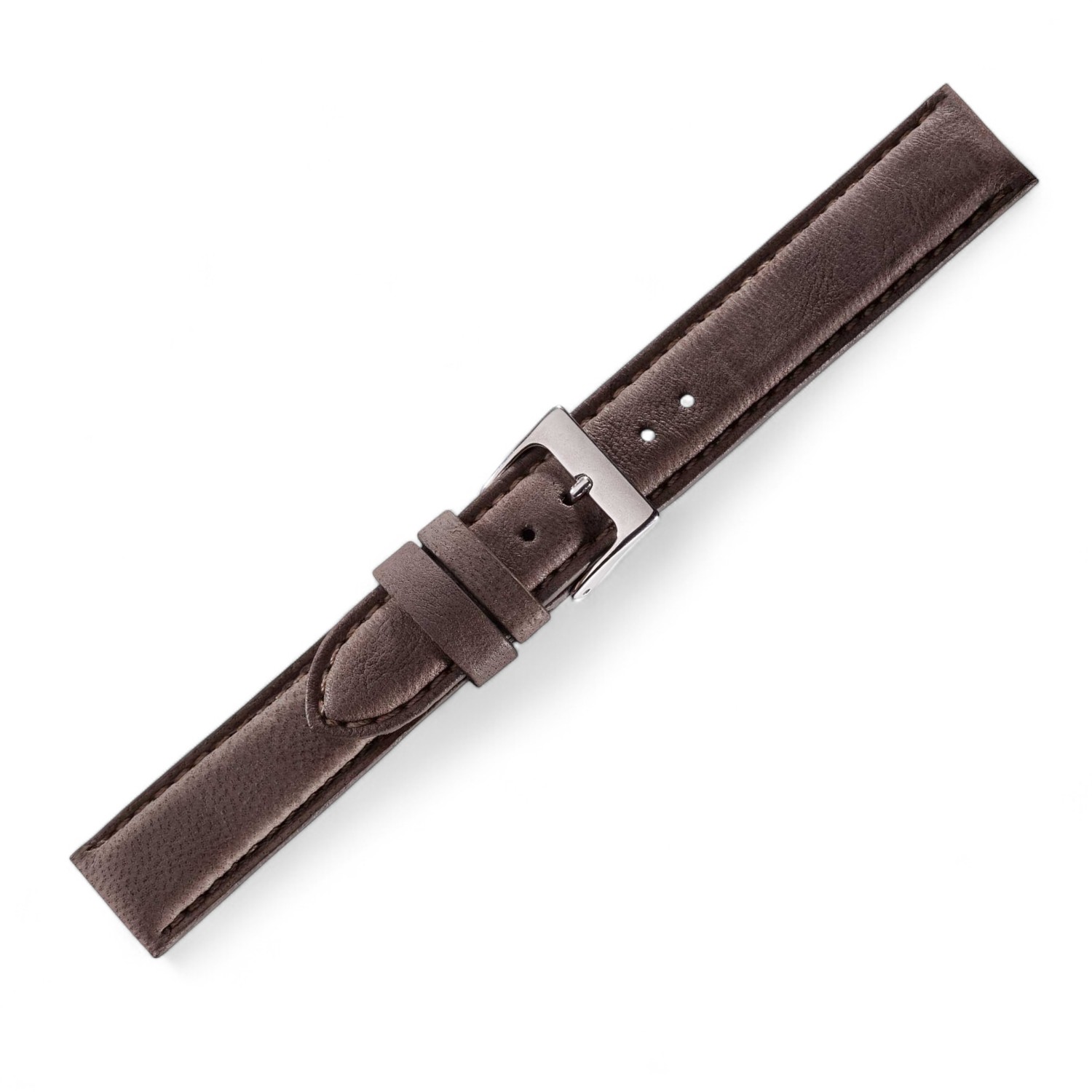 Schmidt Mailand Schlamm Uhrenarmband aus beigem Leder für Herren und Damen, 18mm breit, grau, 4mm dick
