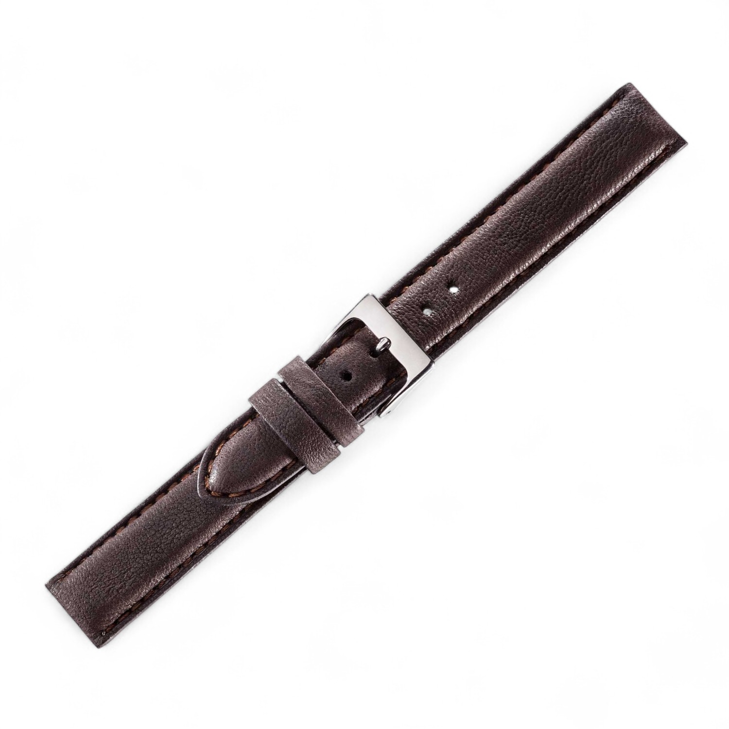 Schmidt Mailand Maroni Herren Uhrenarmband aus braunem Leder, 22mm Anstoßbreite, 4mm Dicke, 20mm