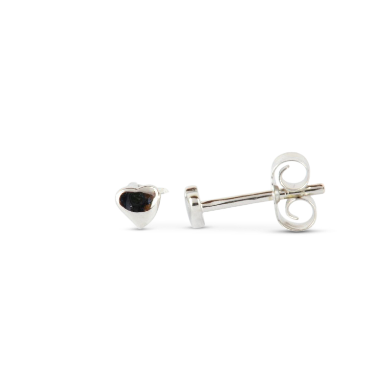 Schmidt Ohrstecker Herz aus 333 Weißgold für Damen, silberfarben, 3,5x3,4mm Ohrschmuck