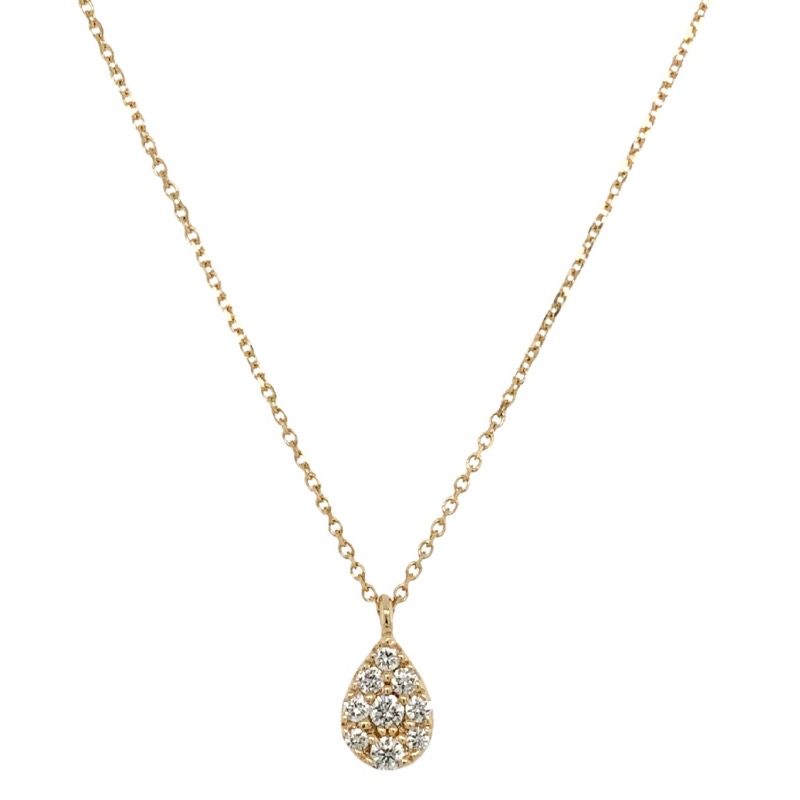 Schmidt Damen Collier mit 9 Brillanten 0,090 CT in 585 Gold, ca. 8mm, goldfarben