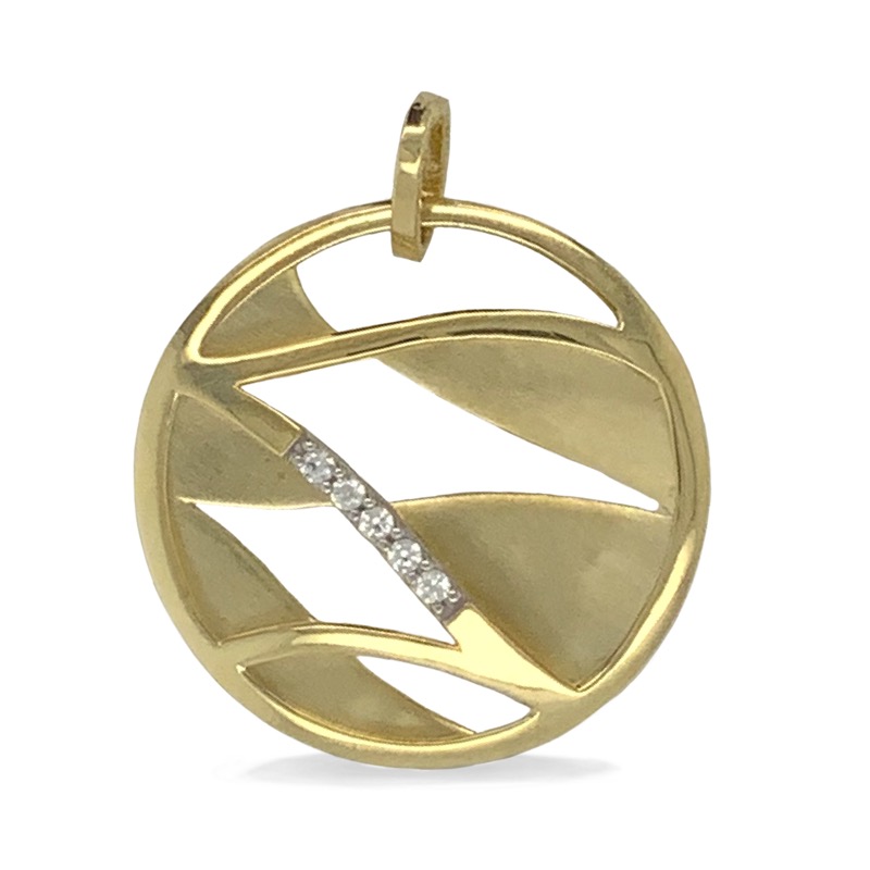 Schmidt Damen Anhänger aus 333 Gold mit Zirkonia, ca. 20mm, goldfarben, elegantes Schmuckstück