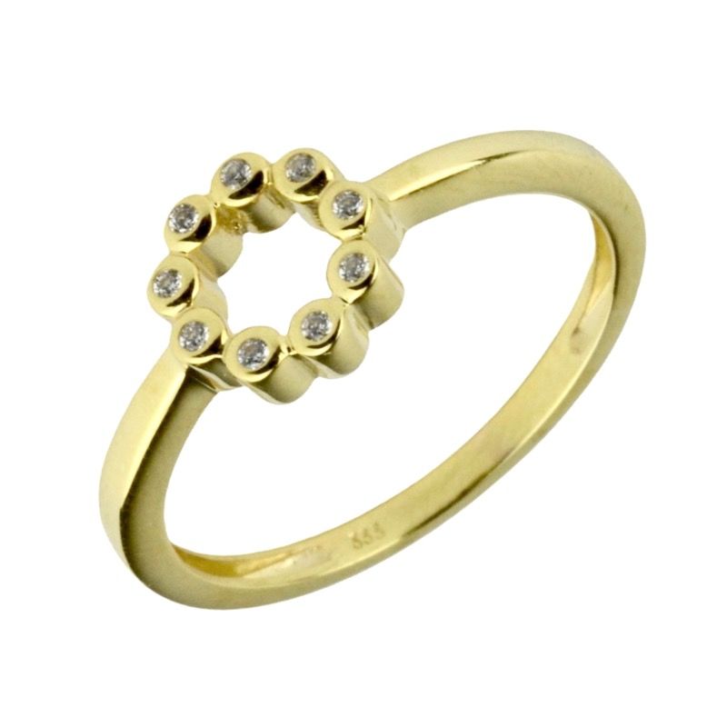 Schmidt Goldring 333 mit Zirkonia für Damen, Ringgröße 54, eleganter Schmuck für jeden Anlass