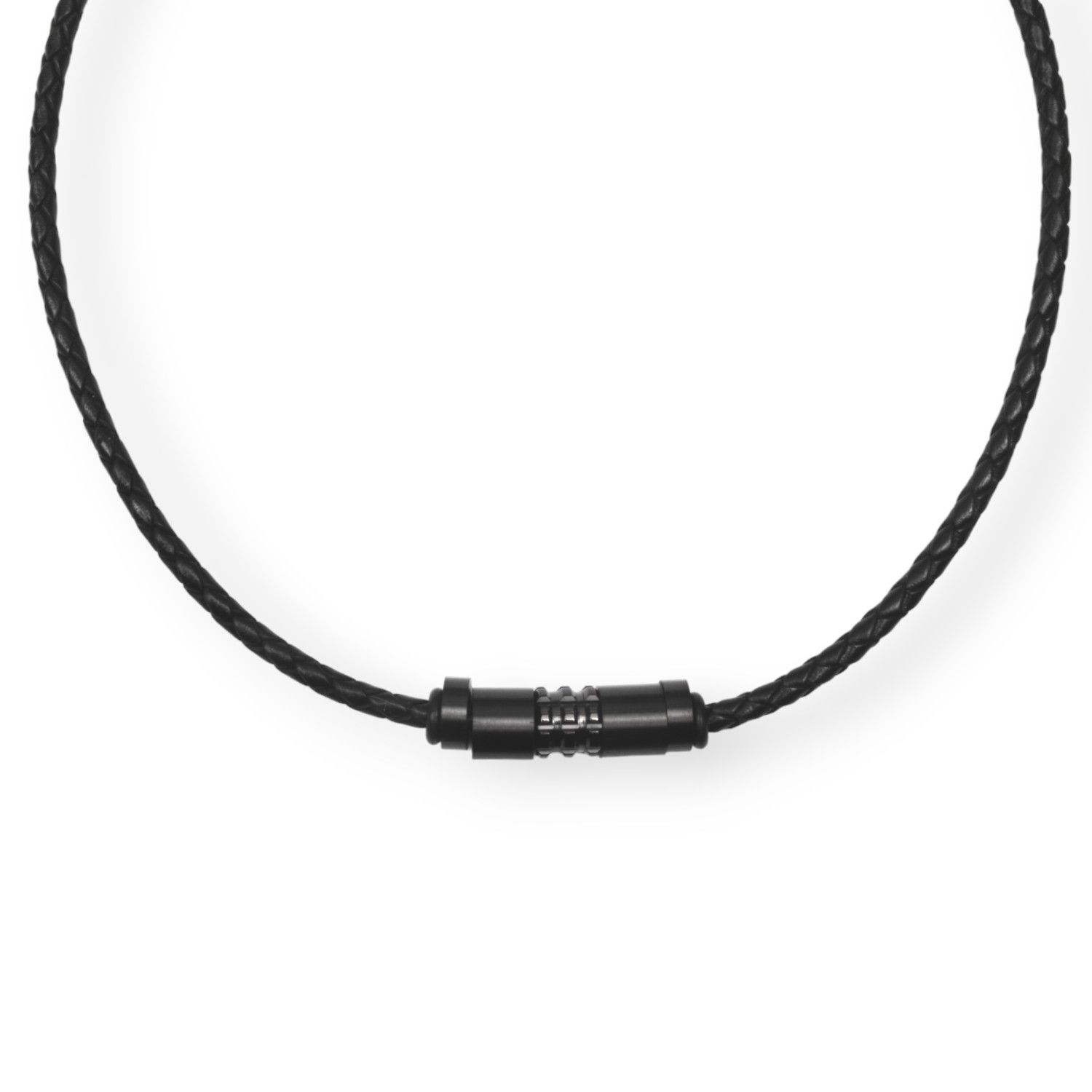 Schmidt Herren Lederkette schwarz aus Edelstahl, 45+5cm, stilvoller Schmuck für jeden Anlass