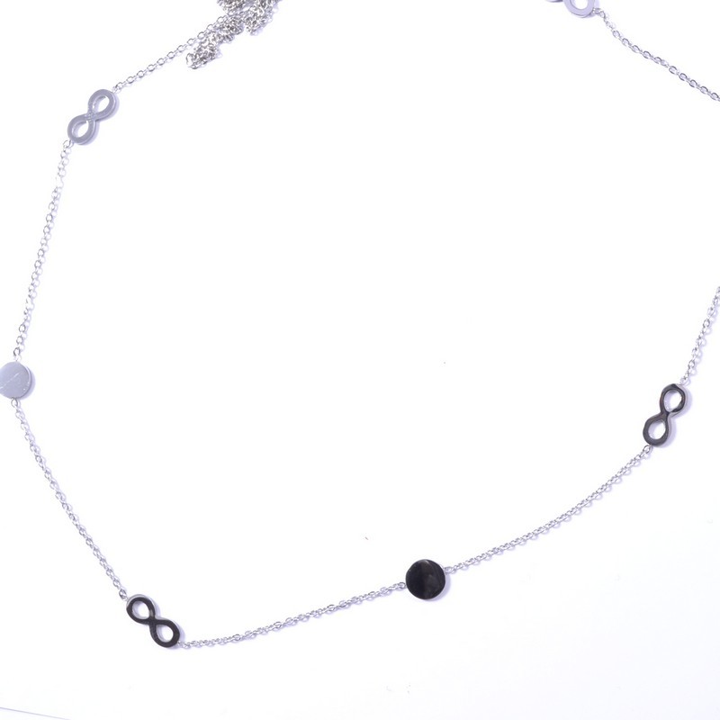 qudo Damen Kette in Silber, 85 cm Lang, Aus Edelstahl