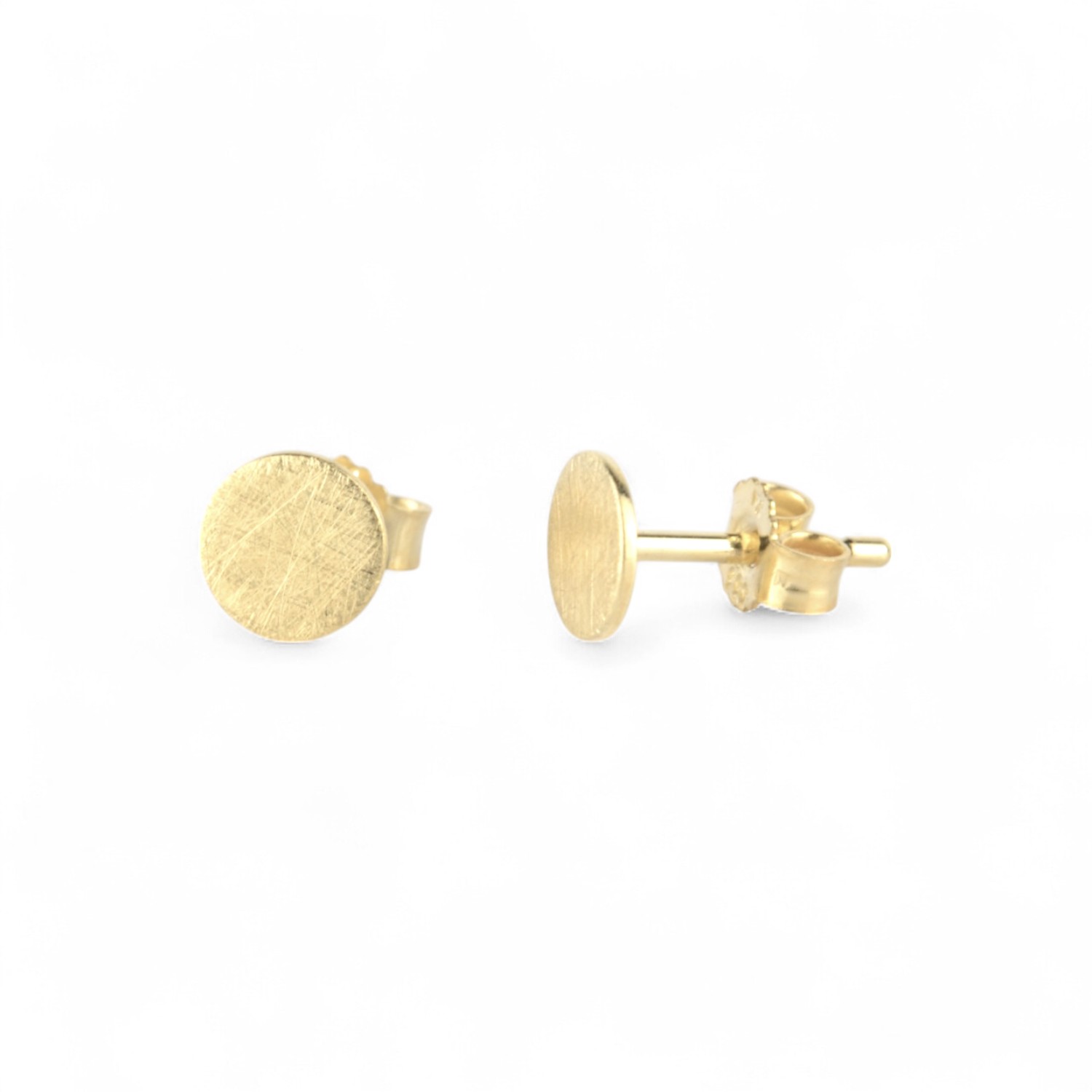 Schmidt Platten Ohrstecker aus 333 Gold für Damen, Herren und Kinder – 6mm, goldfarben, eleganter Ohrschmuck