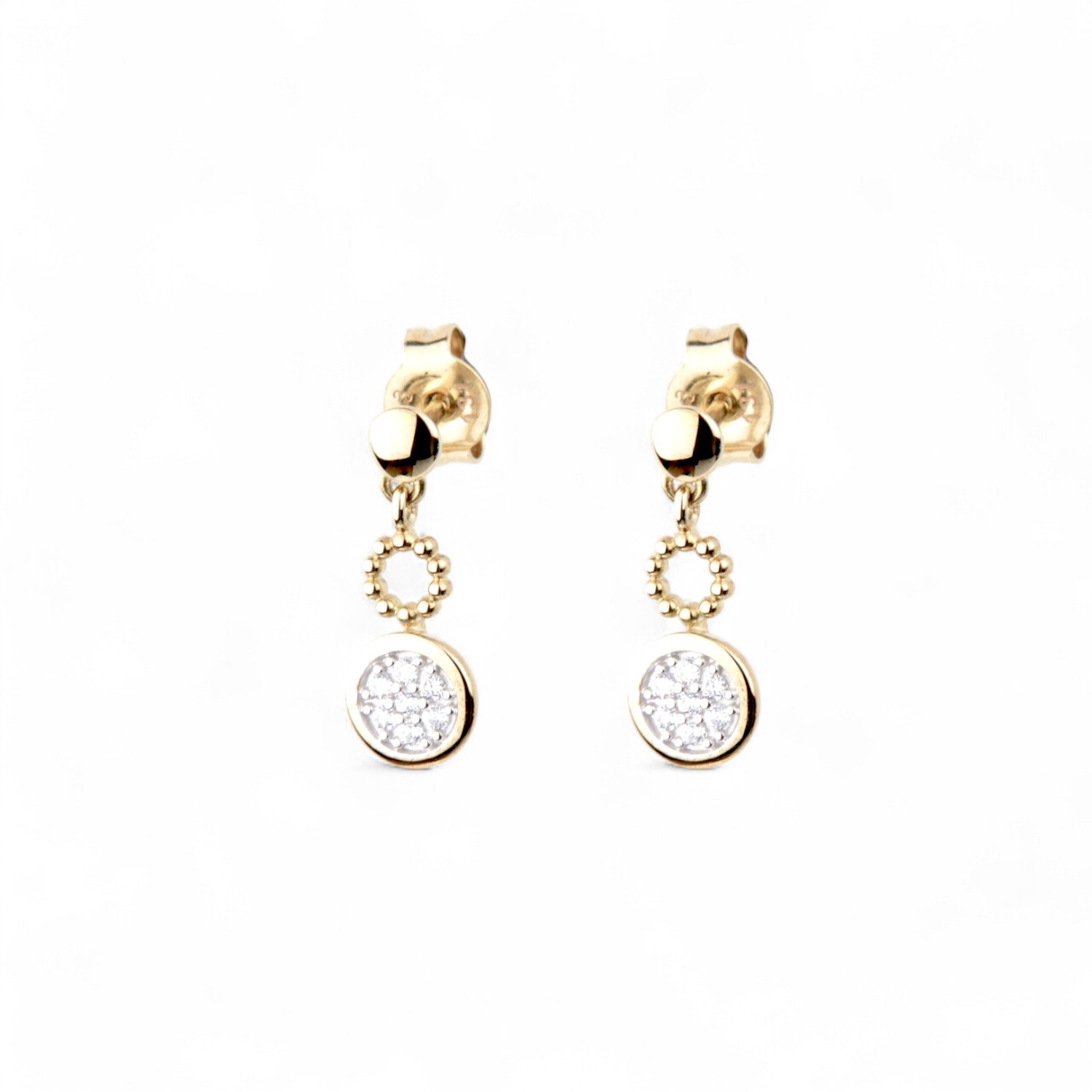 Schmidt Ohrhänger Damen aus 333 Gold mit Zirkonia, goldfarben, 16,2x6,2mm, eleganter Ohrschmuck